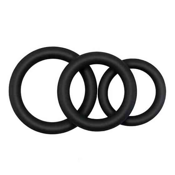 Набор эрекционных колец (3 шт) - Гладкие - Черный Винница
