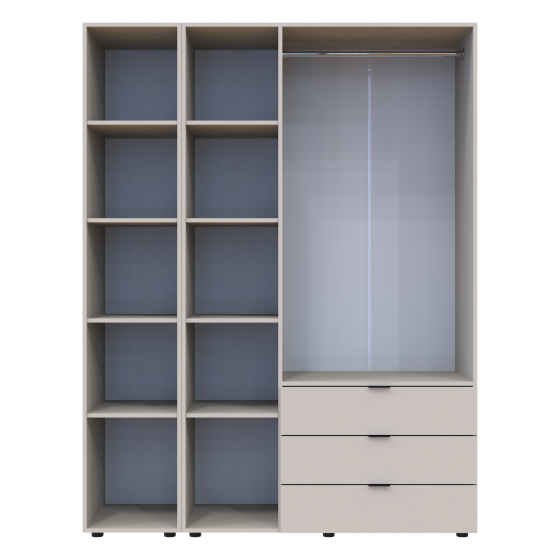 Комплект шаф для одягу Doros Гелар (2 шт.) 155х49,5х203,4 см Дзеркало/Кашемір (DRS-011259) Львів