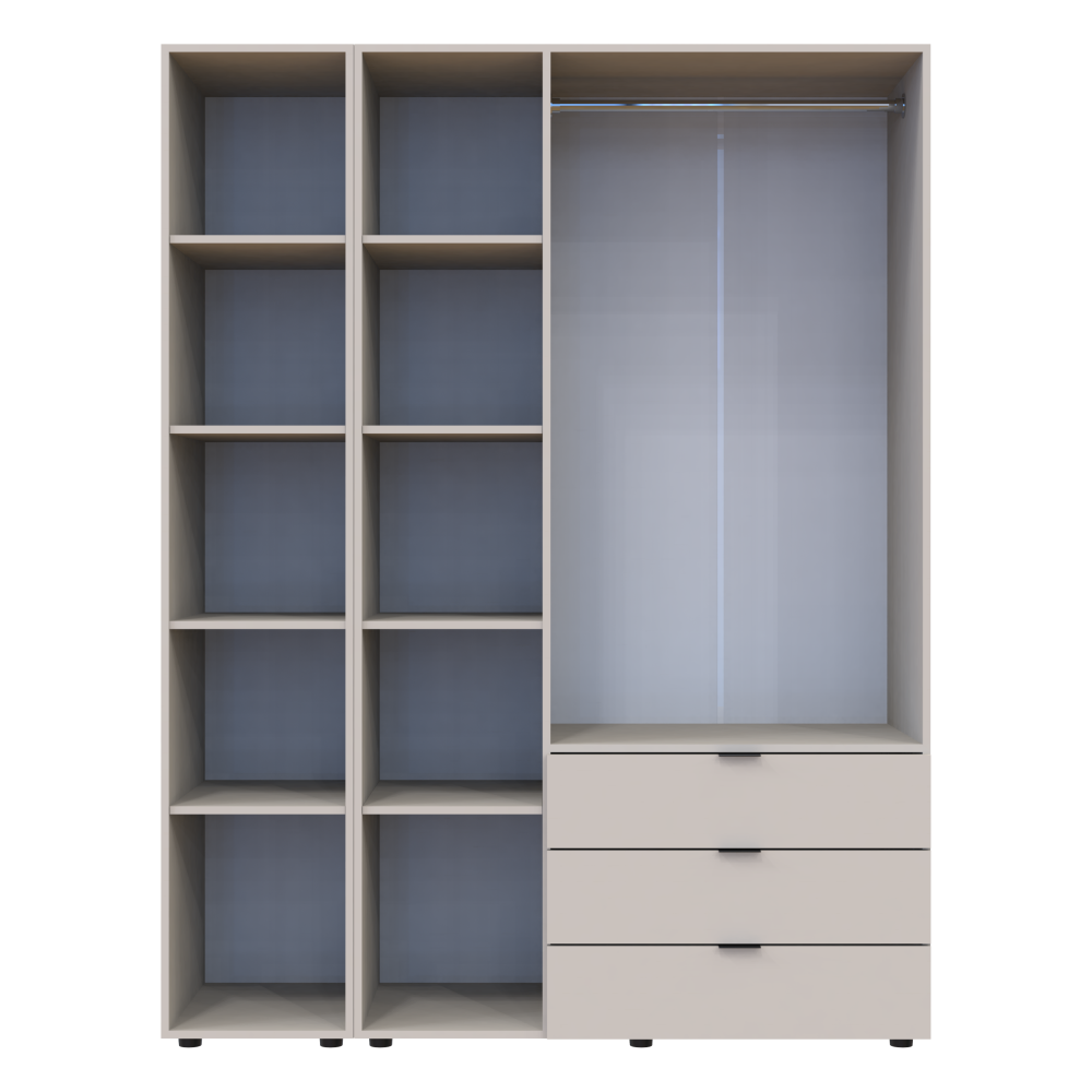 Комплект шаф для одягу Doros Гелар (2 шт.) 155х49,5х203,4 см Дзеркало/Кашемір (DRS-011259) Львів - фото 6