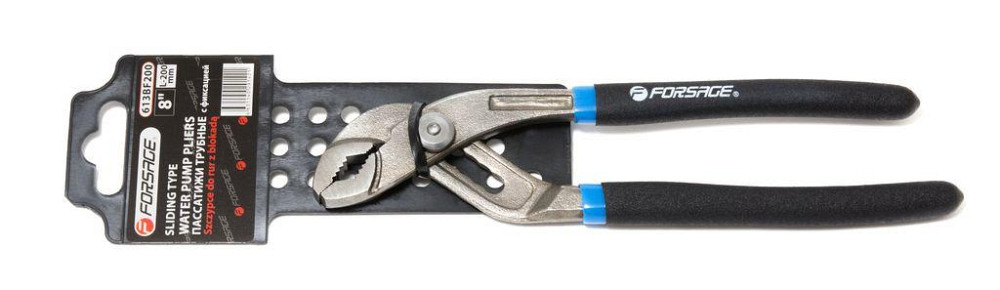 Пасатижі переставні з підтискною гайкою Cr-V 8 "-200мм, на пластиковому тримачі Одеса - фото 1