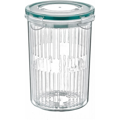 Пищевой контейнер Irak Plastik Fresh круглий 1,5 л з друшляком прозорий (5376) Винница - изображение 1