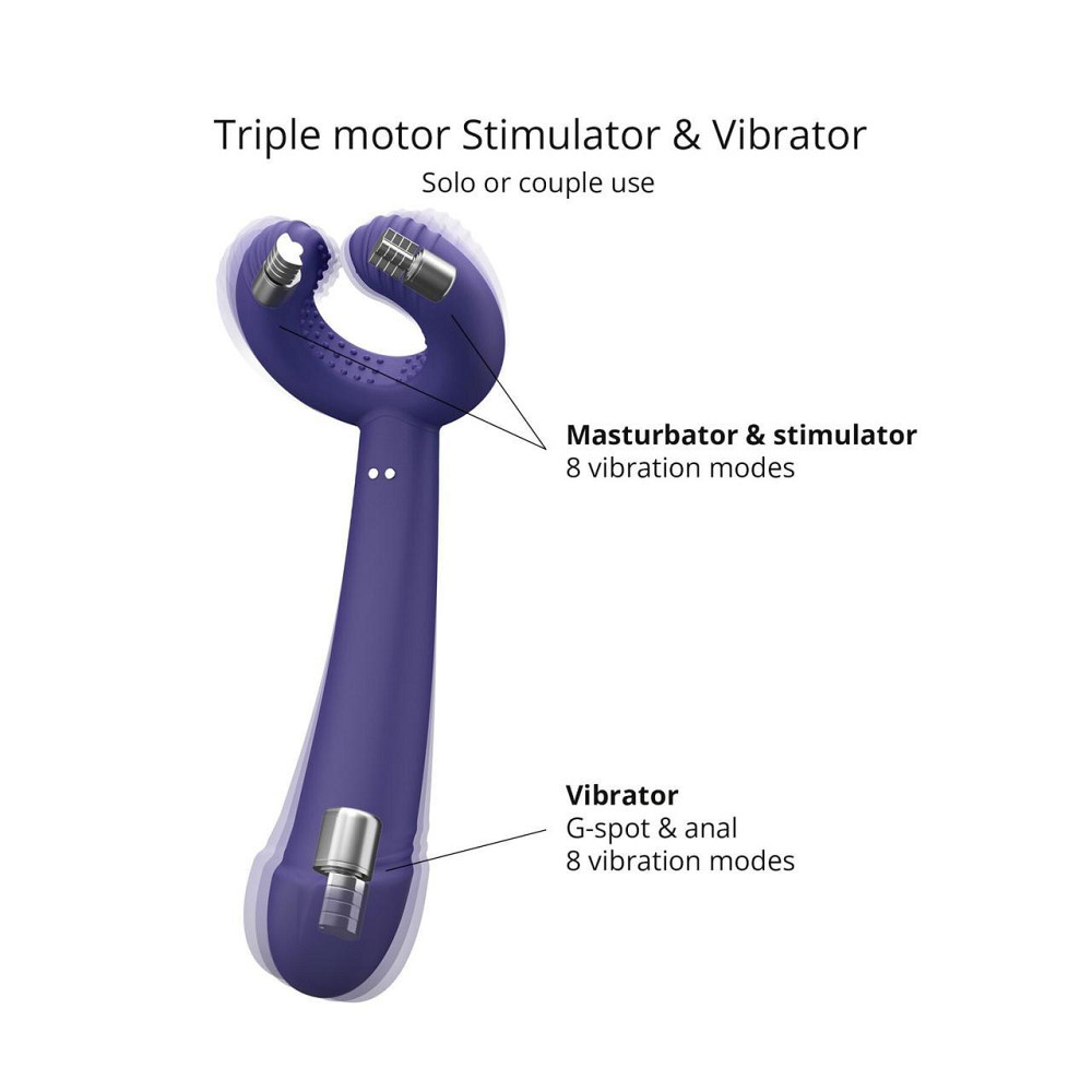 Вибратор для пар Love To Love PLEASE ME - MIDNIGHT INDIGO с тремя моторами, гибкий Sex Aura Киев - изображение 2
