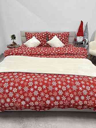 Ecotton Комплект постільної білизни Ecotton Сімейний 150х215 см червоний Сніжинка Коломыя