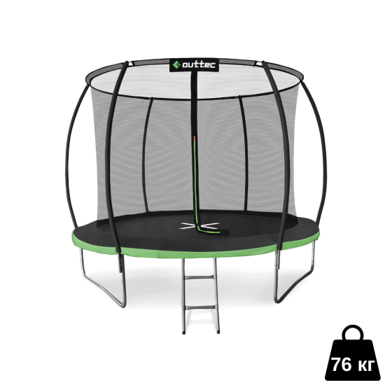 Батут Outtec Premium 12ft (374см) чорно-зелений з внутрішньою сіткою Киев