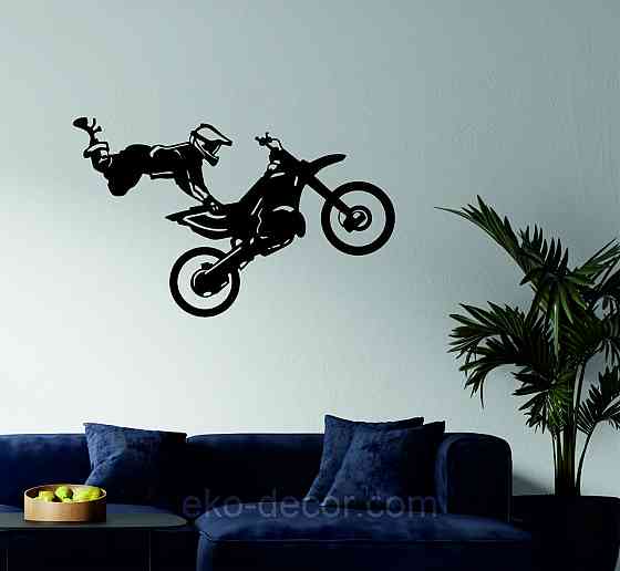 Декоративное настенное Панно «Мотофристайл», Декор на стену 110*68 см, Черный Киев