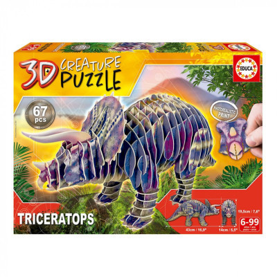 Пазл Educa 3D Трицератопс 67 елементів (6337223) Вінниця - фото 1