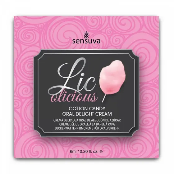 Пробник гелю для мінету Sensuva Lic-o-licious Cotton Candy (6 мл), оліїстий, без цукру Львів