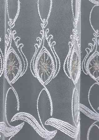 Тюль фатин с вышивкой и люрексом цвет белый с пудровым 1567т Киев