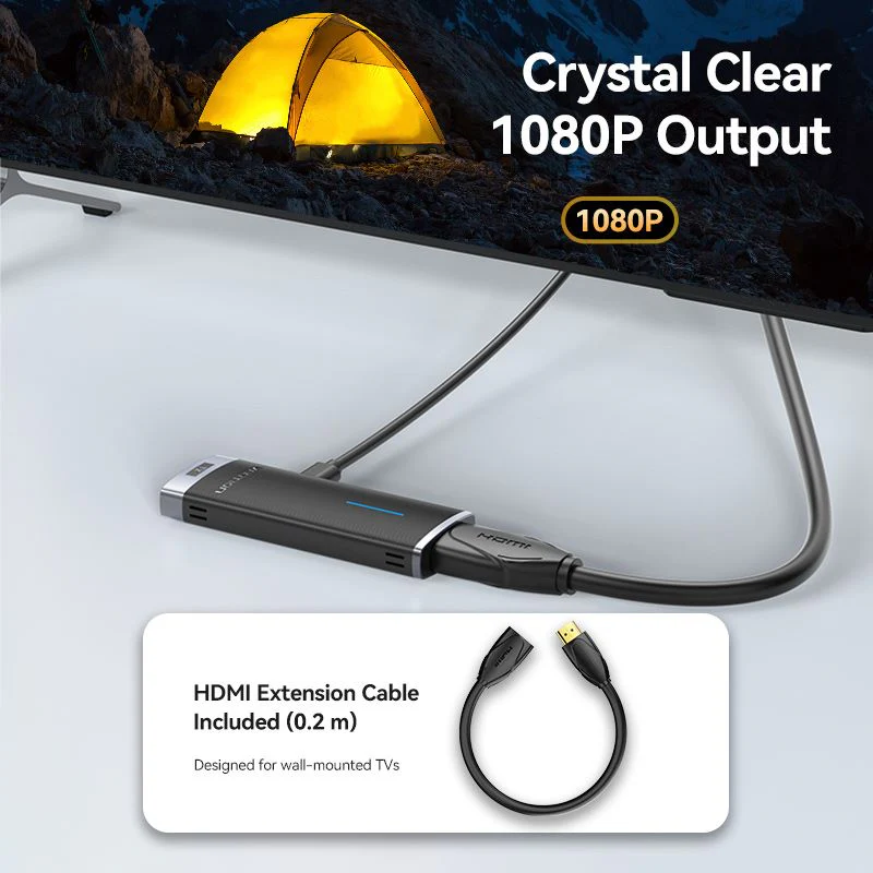 Безпровідний HDMI подовжувач Vention чорний Київ - фото 2