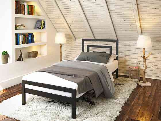 Односпальне металеве ліжко Вереск міні від ТМ Теnero 80х200, Каркас — метал відстань 8 см., Без ящика Харків