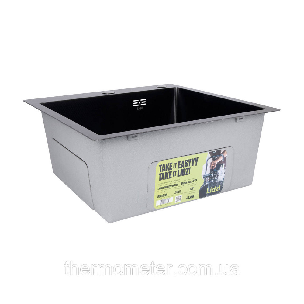 Lidz Handmade H5050HB Мойка для кухни интегрированная Decor Black PVD Honeycomb 2,5/0,5 мм LDH5050BDECPVD48369 Киев - изображение 4