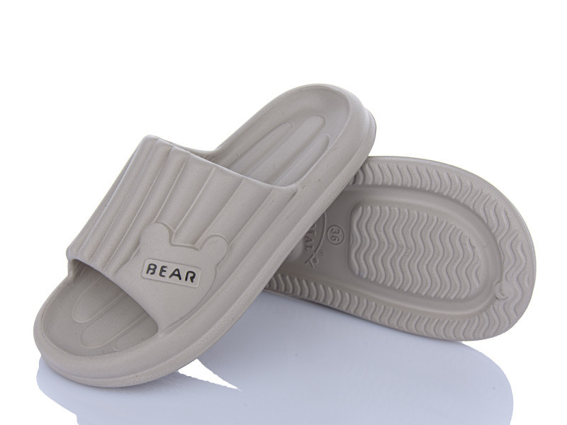 Жіночі шльопанці темно бежевий пінка Ведмедик Одеса - фото 4