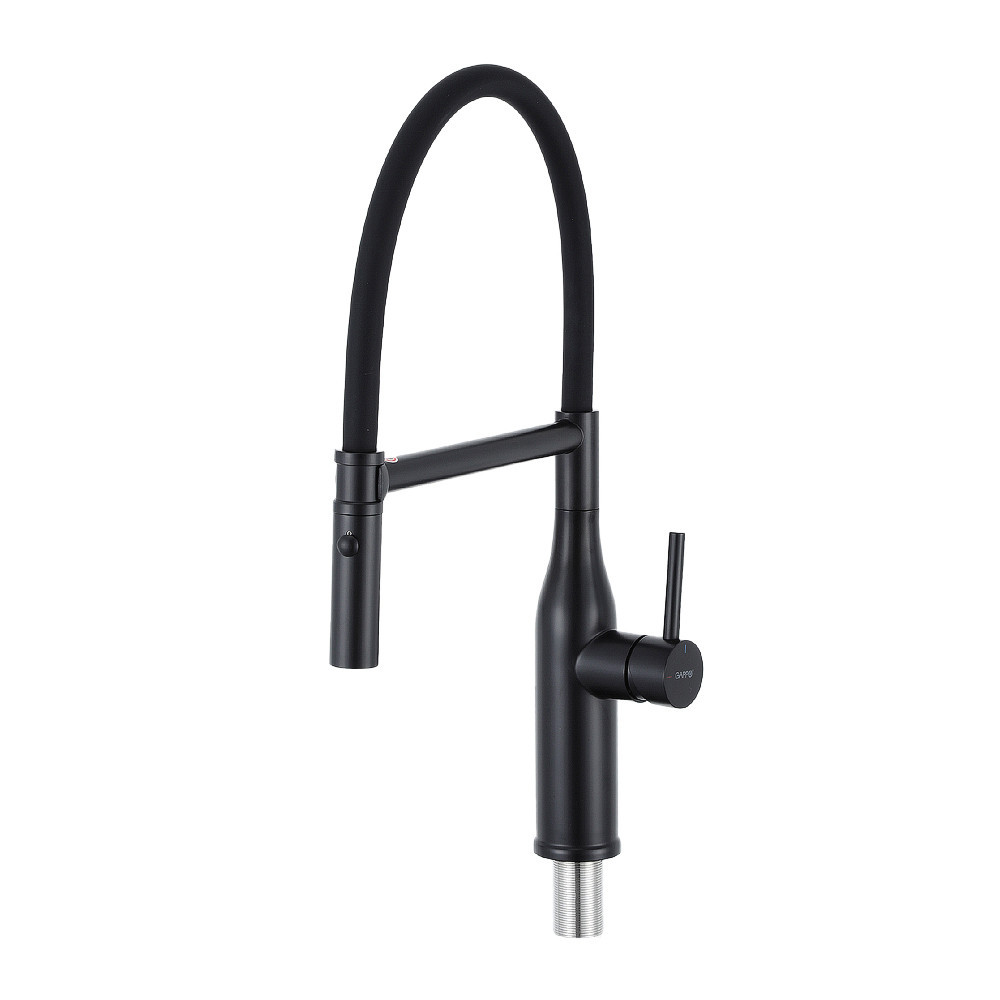 Смеситель для кухни с гибким изливом GAPPO G4098-26 лейка 2 режима, черный Киев - изображение 1