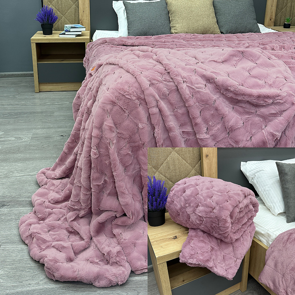 Плед-покрывало Шиншилла 210х220 см (+-5см) Пудровый (87-019) Киев - изображение 1