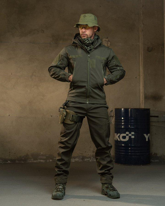 Демисезонный тактический костюм софтшел Softshell ROCKET олива  НП4862 Одесса - изображение 5