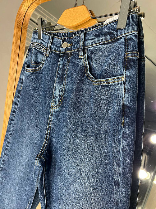 Джинсы женские Ladyn 749 MOM jeans большие размеры резинка на талии по спине стрейчевые синие, синий, З2, 32, 86 см, 116 см Киев - изображение 20