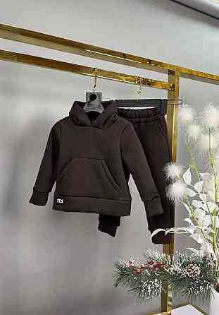 Детский теплый спортивный костюм  3нитка флис 92,98,104,110,116 шоколад Николаев