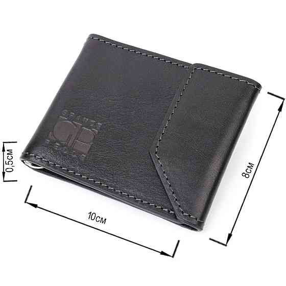 Зручний шкіряний затискач для грошей з держателем Apple AirTag GRANDE PELLE 11619 Чорний Київ