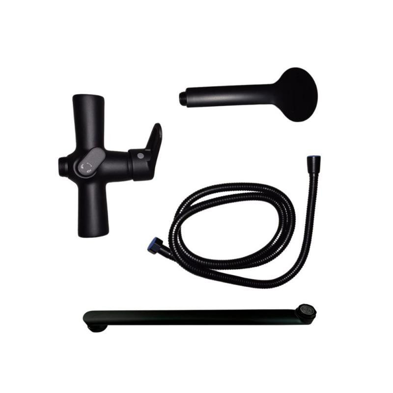 Смеситель для ванны c душевым гарнитуром Lidz Nicole 005 (k35) LDNIC005BLA45183 Black Киев - изображение 7