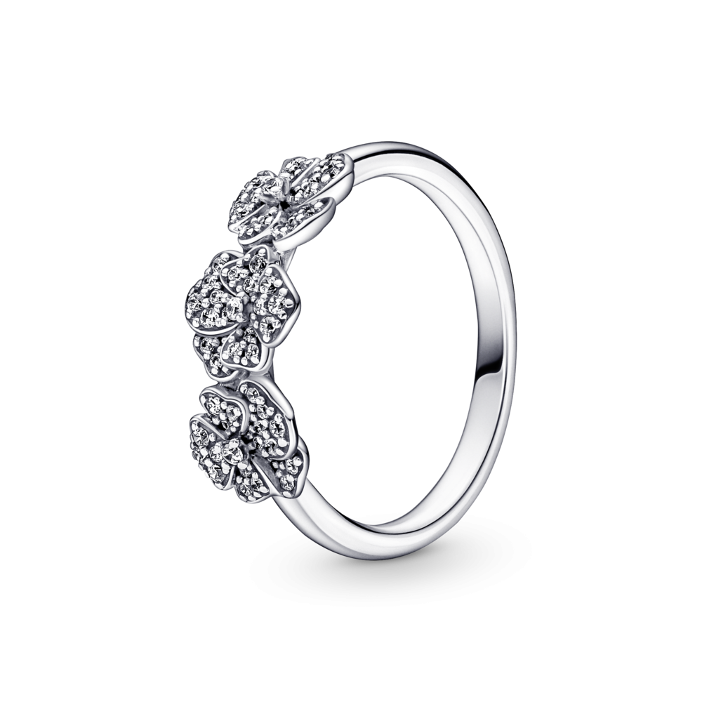 Срібне кільце   Три фіалки 190786C01 58 MasterSem Київ - фото 1