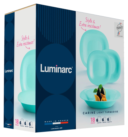 Сервіз Luminarc Carine Light Turquoise, 18 предметів (7046523) Київ
