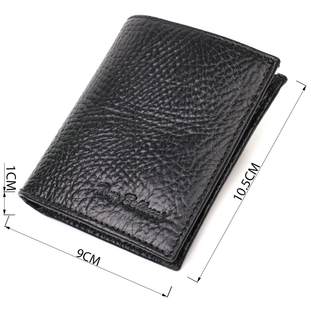 Компактний гаманець із зручним функціоналом із натуральної шкіри Чорний (Tony Bellucci) Київ - фото 7