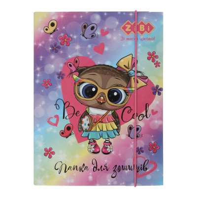 Папка для тетрадей ZiBi В5+ OWL картонная, на резинках (ZB.14982) Винница - изображение 1