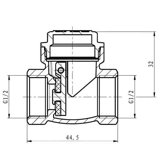 Клапан зворотний пелюстковий Koer KR.174-15 - 1/2" Т-подібний (KR5258)   ( 26539 ) Харків