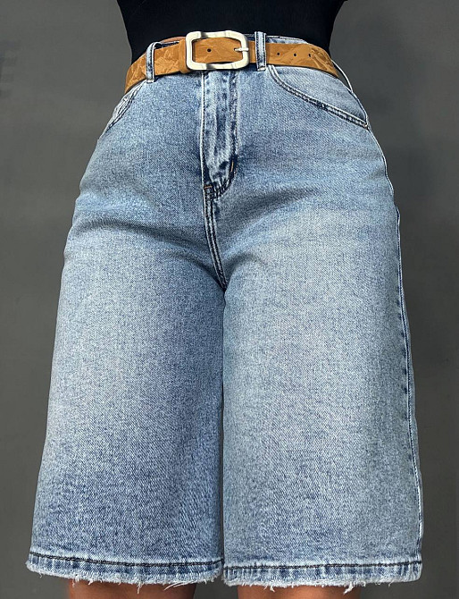 Шорти жіночі джинсові Vanver 2039 бермуди з ременем блакитні, блакитний, 31, 31, 86 см, 114 см Київ - фото 15