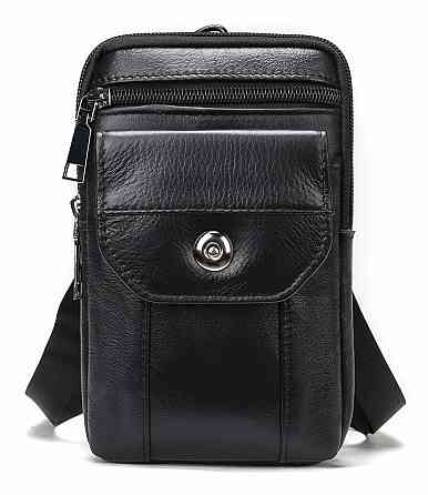 Кожаная сумка на пояс Черная (Vintage) Киев