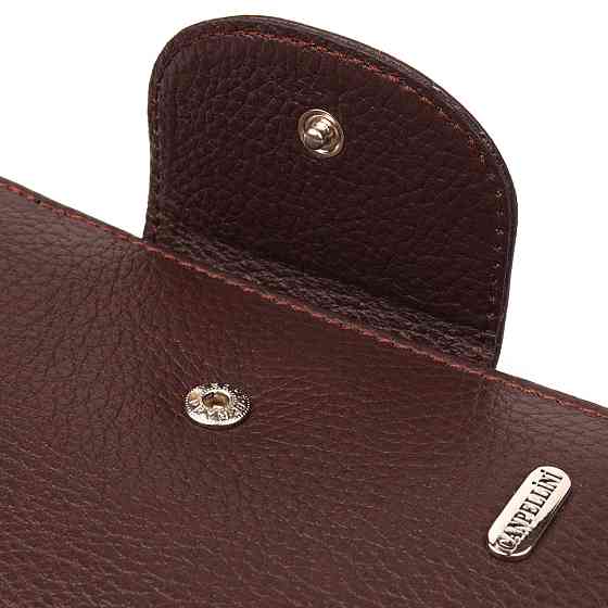 Жіночий вертикальний гаманець з натуральної шкіри CANPELLINI 21679 Коричневий Київ
