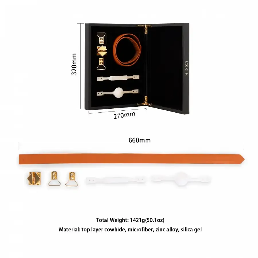 Шкіряний кляп з 2-ма насадками LOCKINK Ball-Gag & Gag-bite Set - Brown Львов - изображение 6