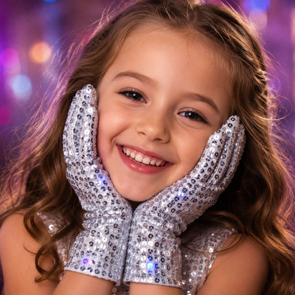 Перчатки ДЕТСКИЕ на 3-6 лет СЕРЕБРО Пайетки 17х7 см Киев - изображение 10