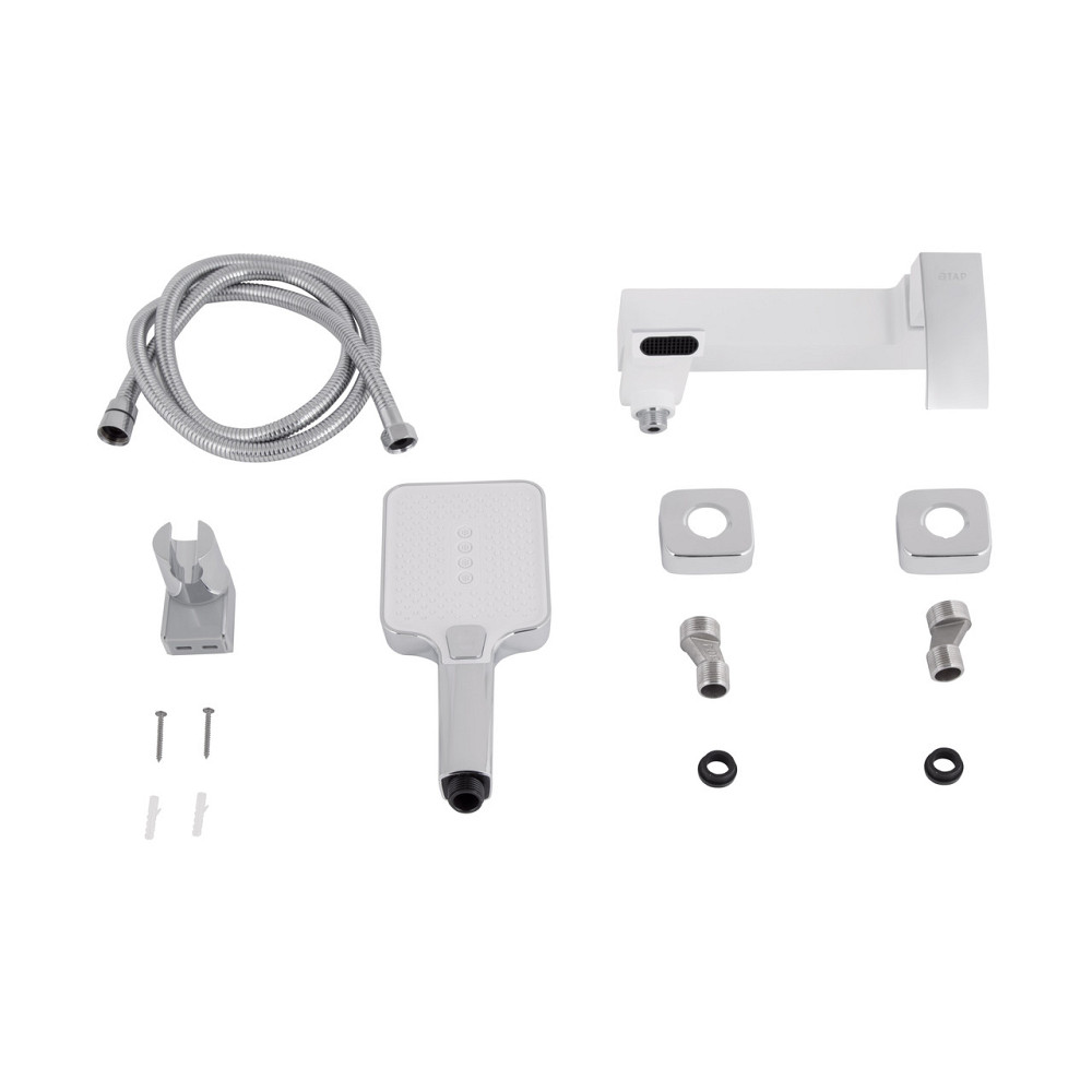 Змішувач для ванни Qtap Swan Cascada з поворотним виливом (з душовим гарнітуром) QTSWA260CRW45569 Chrome/White Київ - фото 7