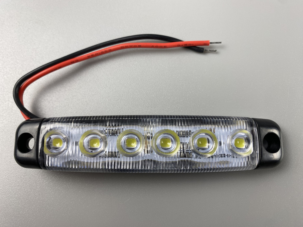 Ліхтар LED габаритний світлодіодний 24V IP67 6 led діодів SMD білий , оптична лінза + кріплення для авто Мукачево - фото 6
