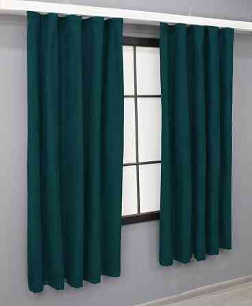 Комплект коротких штор VR-Textil Микровелюр Petek № 1494ш Изумрудный 140х170 см 2 шт (35-0222) Киев