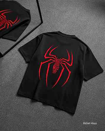 Футболка чоловіча «Spider-Man» — чорна футболка з принтом Людина-павук | Marvel Чернівці