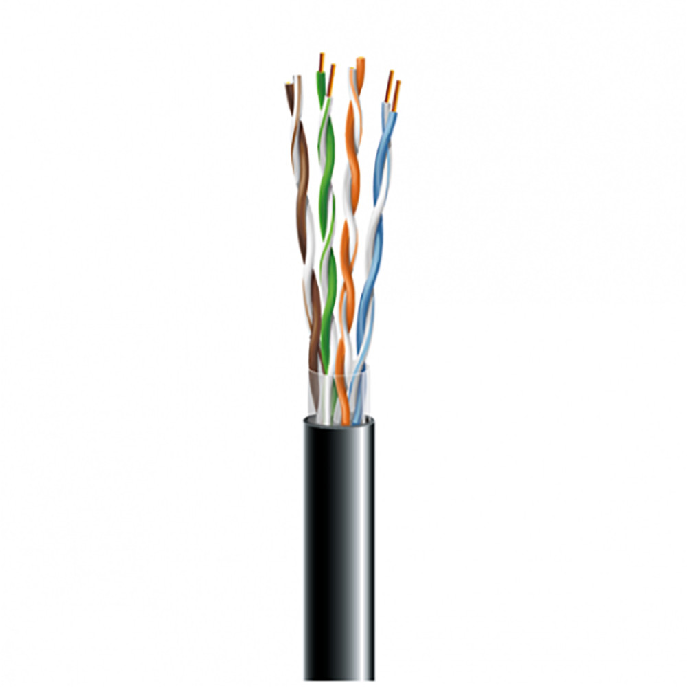 Кабель звита пара ЗЗКМ UTP кат.5e, 4х2х0.51 бухта 305 м (мідь, зовнішній) (7091003) Київ - фото 1