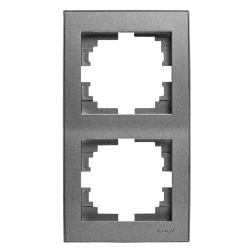 RAIN сірий антрацит Рамка вертикальна 2-а з боковою вставкою Лезард Житомир - фото 1