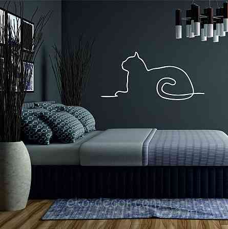 Декоративное настенное 3D Панно «Кот» Декор на стену с объемом 110*51 см, Белый Киев