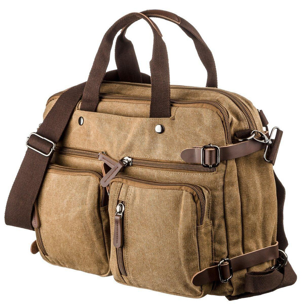 Сумка-трансофрмер текстильна Пісочна (Vintage) Київ - фото 12