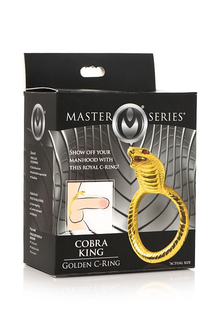 Ерекційне кільце з головою кобри Master Series: Cobra King Golden Cock Ring Sex Aura Київ - фото 5