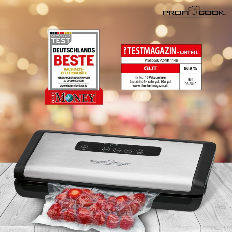 Вакуумный упаковщик мощность всасывания 12 л/мин с 18 пакетами Profi Cook PC-VK (1146) 120 Вт Нововолынск - изображение 7