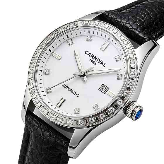 Часы женские механические Carnival Luiza White Leather (2 ремешка) Винница