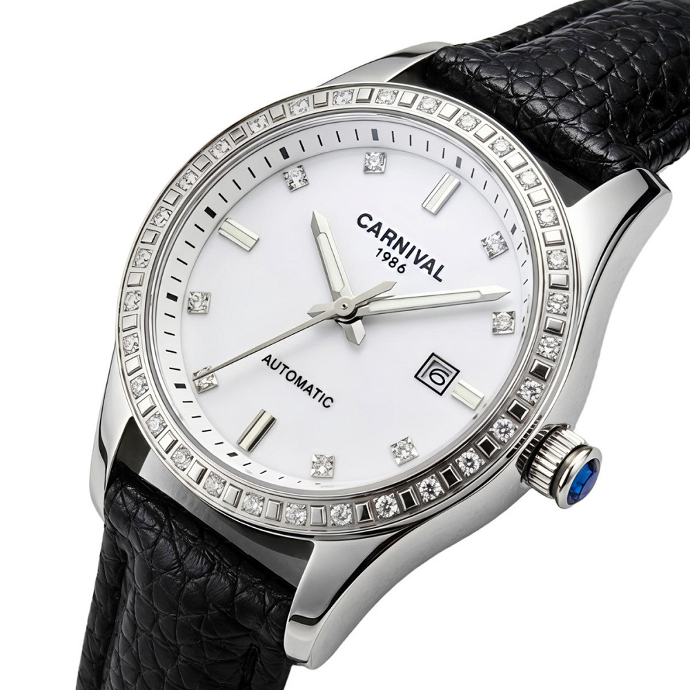 Часы женские механические Carnival Luiza White Leather (2 ремешка) Винница - изображение 1