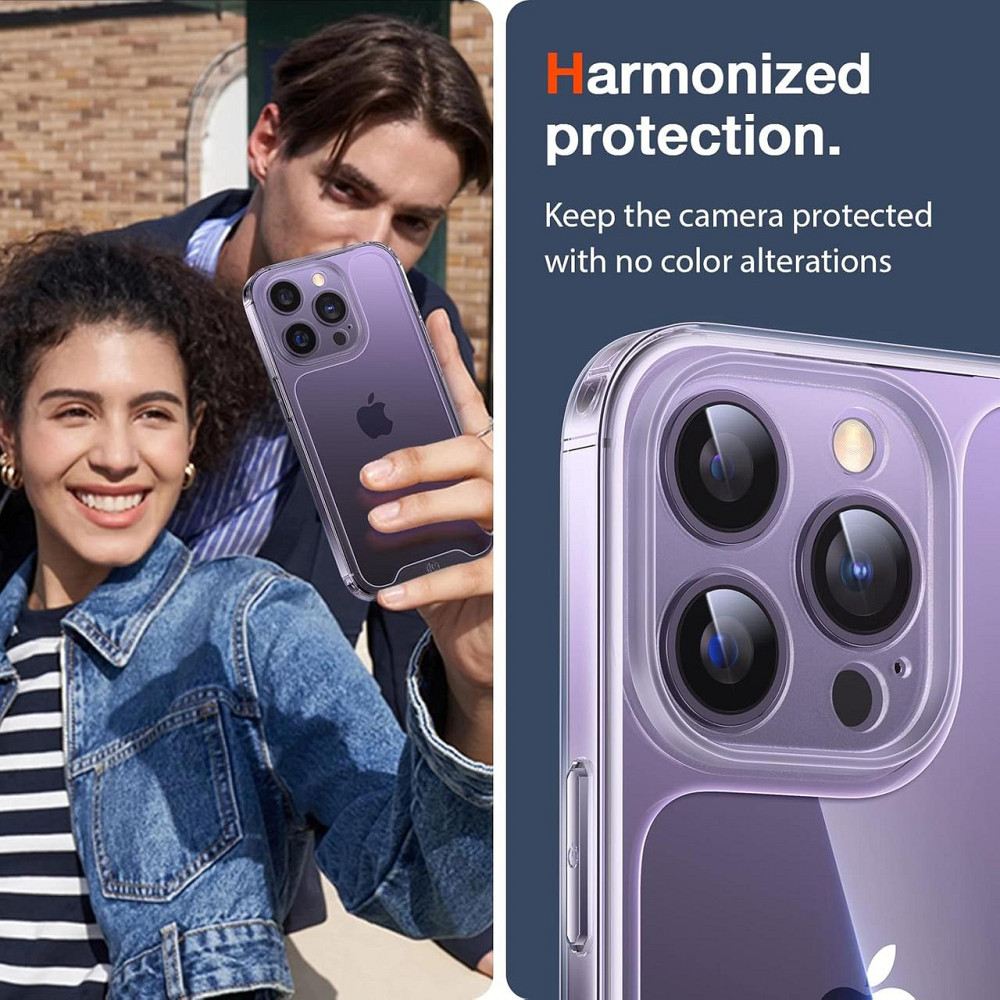 Набір LK [3-в-1] для iPhone 14 Pro: чохол, захист для об'єктива та 2 захисні стекла, [протиударний] [без пожовтіння], прозорий Київ - фото 6