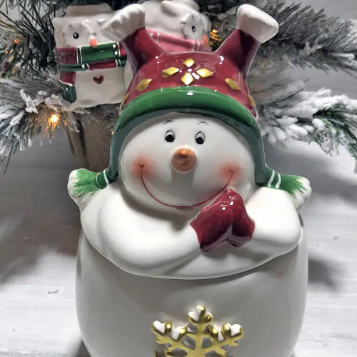 Ємність Бешкетний сніговик 550мл з фігурною кришкою кераміка білий/червоний БОНА ДИ 834-282 Житомир - изображение 2