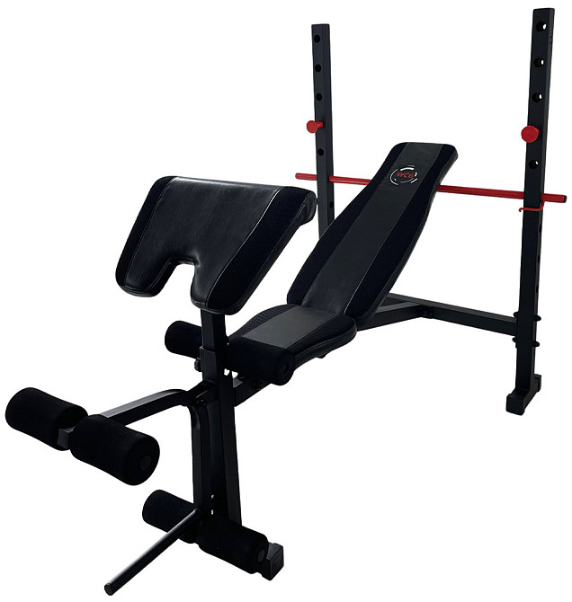 Лавка силова для жиму WCG DS 1500 + парта Скотта, похила лава для тренувань зі стійками під штангу Київ - фото 1