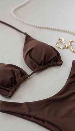 Стильний жіночий трендовий купальник зі щільного мікродайвінг Шоколад, 46 Одеса