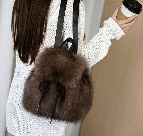 Рюкзак зі штучного хутра Коричневий Смела